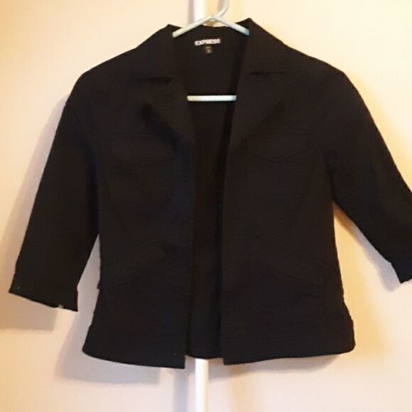 EXPRESS CASUAL BLACK CROPPED BLAZER XS - Picture 1 of 7